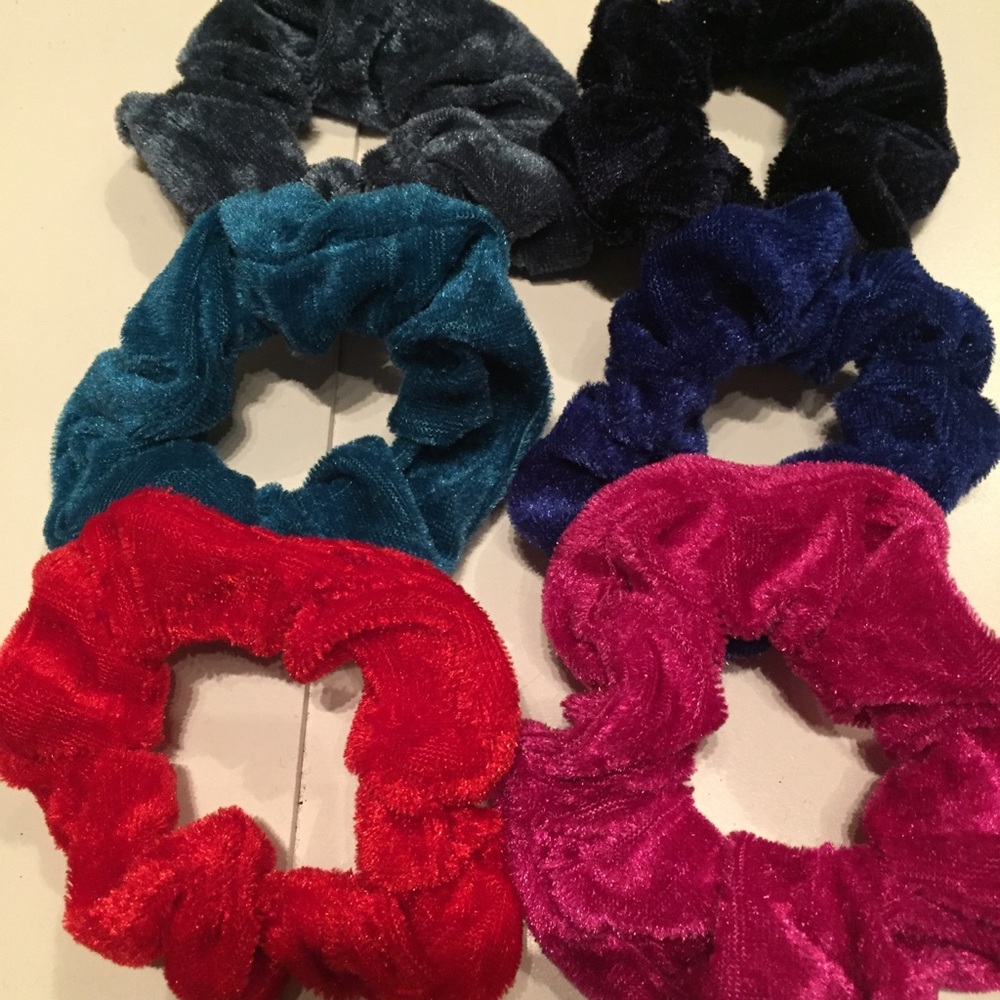 6 New Velvet Scrunchies